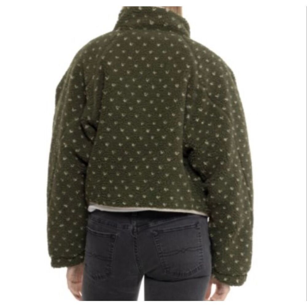 Blank NYC green printed Sherpa oversized jacket size M - Picture 2 of 10